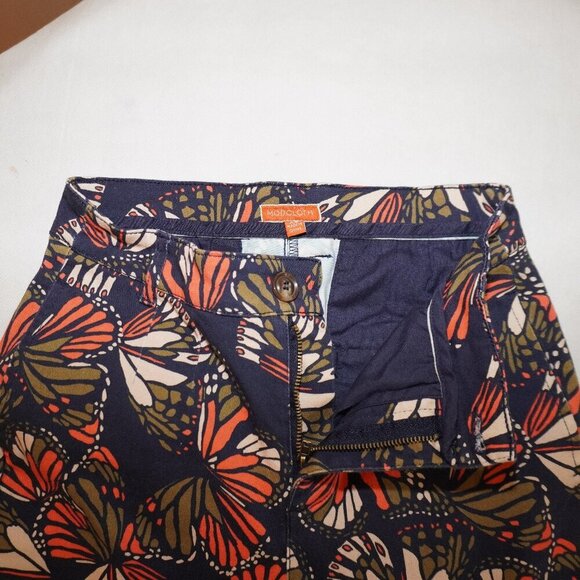 Modcloth Lifestyle Stretch Monarch Butterfly Print Crop Pants XS Artistic Floral - Picture 6 of 8